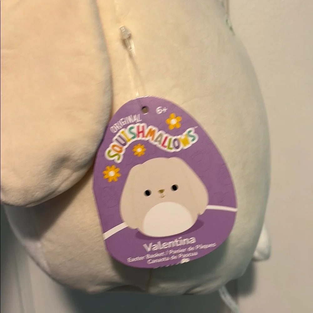 Plush Bunny Pet Toy - Cream and White